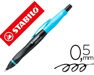 stylo-bille-stabilo-smartball-droitier-criture-moyenne-0-5mm-grip-ergonomique-caoutchouc-pointe-stylet-tactile-noir