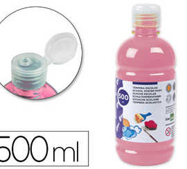 gouache-scolaire-liderpapel-liquide-lavable-fermeture-s-curit-brillante-coloris-rose-flacon-500ml