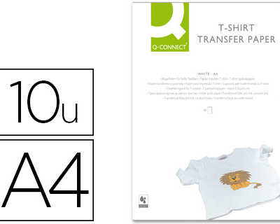 feuille-transfert-q-connect-po-ur-tee-shirt-coton-coloris-blanc-compatible-toute-imprimante-jet-d-encre-a4-paquet-10f