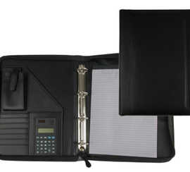 confarencier-a4-calculatrice-p-lastique-fermeture-aclair-pochette-talaphone-portable-4-anneaux-40mm-35-5x26x1cm-noir