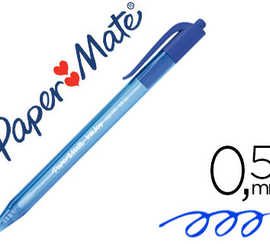 stylo-bille-paper-mate-inkjoy-100-acriture-moyenne-0-5mm-encre-ultra-douce-rasiste-bavures-ratractable-coloris-bleu