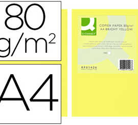 papier-couleur-q-connect-multi-fonction-a4-80g-m2-unicolore-jaune-intense-ramette-500-feuilles