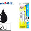 RECHARGE PAPER MATE STYLO-ROLLER REPLAY PREMIUM ENCRE EFFAÇABLE COULEUR NOIR SET 2 UNITÉS