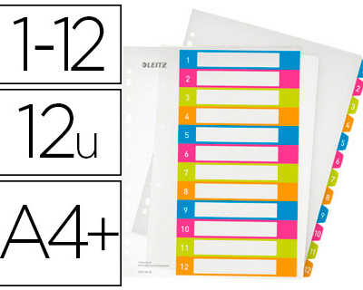 intercalaire-leitz-wow-polypro-pylene-12-touches-a4-212x310mm-table-matieres-imprimable-multicolore