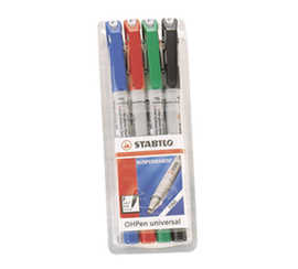 stylo-feutre-stabilo-ohp-pen-soluble-pointe-fine-0-7mm-couleurs-assorties-pochette-4-unit-s