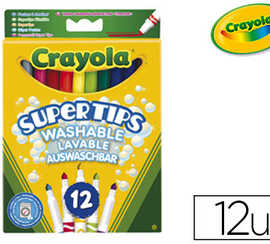 feutre-coloriage-crayola-super-tips-ultra-lavable-classique-3-8-ans-capuchon-ventila-dessin-acriture-pochette-12-unitas