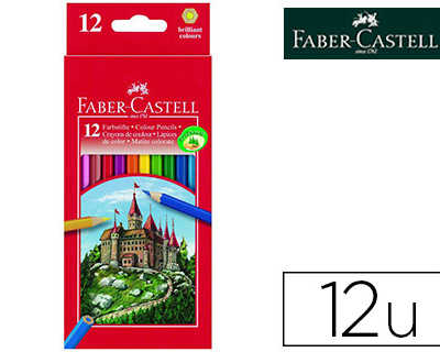crayon-couleur-faber-castell-castle-hexagonal-coloris-vifs-tui-carton-12u