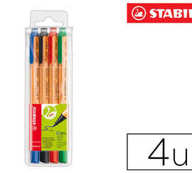 stylo-feutre-stabilo-greenpoin-t-plastique-recycle-acriture-large-0-8mm-pointe-robuste-clip-pochette-4-coloris-assortis