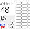 ATIQUETTE ADHASIVE APLI AGIPA MULTI-USAGE 48.5X30MM LASER JET D'ENCRE FORMATS PARAMATRAS ATUI A5 256 UNITAS