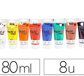 gouache-doigt-pabao-tactilcolo-r-coloris-jaune-rouge-bleu-vert-blanc-noir-orange-marron-set-8-tubes-80ml