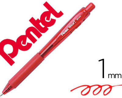 stylo-bille-pentel-wow-pointe-1mm-ratractable-grip-caoutchouc-corps-triangulaire-ergonomique-encre-coloris-rouge