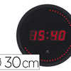 HORLOGE ALBA LED MACANISME HAU TE PRACISION RONDE DIAMETRE 30CM CADRAN ABS LENTILLE VERRE COLORIS NOIR HORLOGE ALBA LED MACANISME HAU TE PRACISION RONDE DIAMETRE 30CM CADRAN ABS LENTILLE VERRE COLORIS NOIR