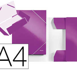 chemise-leitz-wow-carton-plastifi-aspect-brillant-a4-3-rabats-fermeture-lastique-coloris-violet