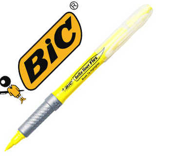 surligneur-bic-flex-highlighte-r-grip-caoutchouc-pointe-pinceau-souple-2-largeurs-de-trait-coloris-jaune