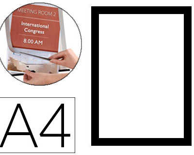 cadre-affichage-q-connect-magn-atique-a4-dos-adhasif-repositionnable-coloris-noir-pack-2-unitas