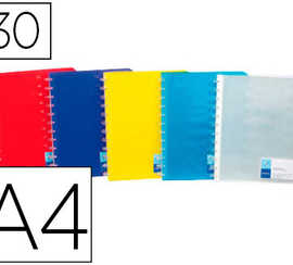protege-documents-viquel-propy-glass-gaode-semi-rigide-30-pochettes-60-vues-document-a4-coloris-assortis