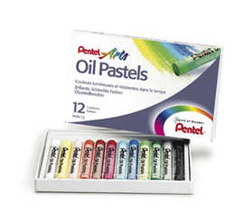 pastel-huile-pentel-corps-rond-enrobage-papier-non-salissant-diametre-8mm-bo-te-432-unitas