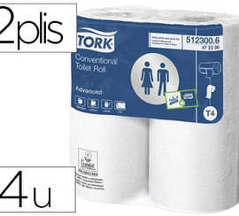 papier-toilette-tork-ouate-cel-lulose-fibres-recyclaes-gauffrage-double-apaisseur-paquet-4-rouleaux-300f