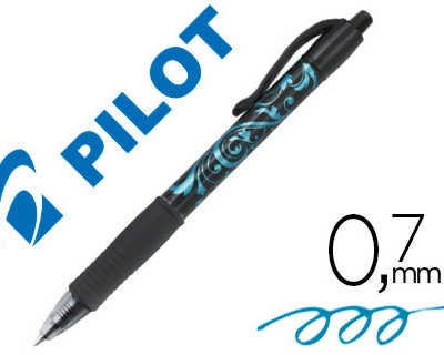 roller-pilot-g2-victoria-ratra-ctable-bille-carbure-de-tungstene-pointe-moyenne-0-7mm-encre-gel-bleue
