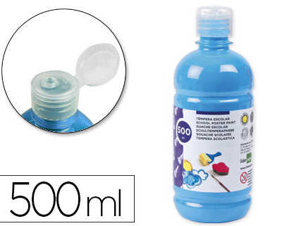 gouache-scolaire-liderpapel-liquide-lavable-fermeture-s-curit-brillante-coloris-turquoise-flacon-500ml