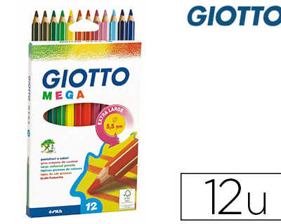 crayon-couleur-giotto-mega-for-me-hexagonale-mine-large-5-5mm-coloris-assortis-atui-carton-12-unitas