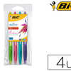 STYLO-BILLE BIC ATLANTIS PREMIUM FASHION ÉCRITURE MOYENNE 0.5MM RÉTRACTABLE ENCRE EASY GLIDE 4 COULEURS POCHETTE 4U