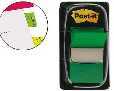 marque-pages-post-it-standard-index-25x44mm-50f-coloris-vert