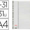 INTERCALAIRE ESSELTE POLYPROPY LENE 31 POSITIONS A4 225X297MM BANDE PERFORAE RENFORCAE