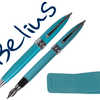 PARURE STYLO-BILLE STYLO-PLUME BELIUS BRENA BILLE ENCRE BLEUE POINTE 1MM PLUME POINTE MOYENNE