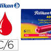 CARTOUCHE PELIKAN COURTE STAND ARD ROUGE ATUI 6 UNITAS