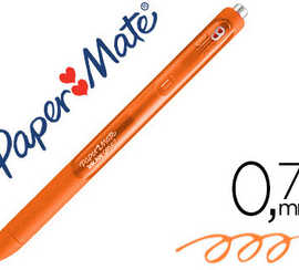 stylo-bille-paper-mate-inkjoy-gel-ratractable-acriture-moyenne-0-7mm-encre-douce-grip-coloris-orange