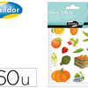 GOMMETTE MAILDOR REPOSITIONNABLE MIMI STICK FRUITS ET LÉGUMES 4 PLANCHES 60 UNITÉS