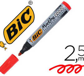 marqueur-bic-permanent-marking-2000-pointe-ogive-traca-2-5mm-corps-plastique-encre-base-alcool-coloris-rouge