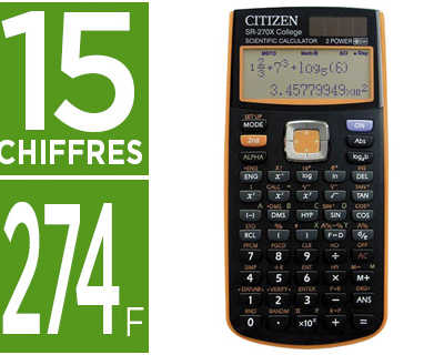 calculatrice-citizen-scientifique-sr-270x-fonctions-base-2-types-critures-touche-replay-navigation-pile-solaire-orange