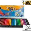 FEUTRE BIC KIDS VISACOLOR XL C OLORIAGE ENCRE LAVABLE POINTE EXTRA-LARGE BLOQUAE COULEURS TRES VIVES ATUI TIROIR 24U