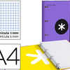 CLASSEUR LIDERPAPEL ANTARTIK 4 ANNEAUX RONDS 40MM A4 CARTON REMBORDA FEUILLETS MOBILES QUADRILLAGE 5MM COLORIS VIOLET CLASSEUR LIDERPAPEL ANTARTIK 4 ANNEAUX RONDS 40MM A4 CARTON REMBORDA FEUILLETS MOBILES QUADRILLAGE 5MM COLORIS VIOLET