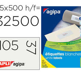 atiquette-adhasive-apli-agipa-multi-usage-105x37mm-coins-droits-bo-te-8000-unitas-500-feuilles