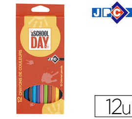 crayon-couleur-jpc-school-day-180mm-coloris-assortis-atui-carton-12-unitas
