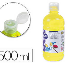 gouache-scolaire-liderpapel-liquide-lavable-fermeture-s-curit-brillante-coloris-jaune-flacon-500ml