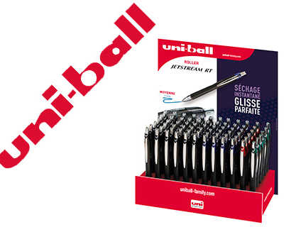 pr-sentoir-de-72-rollers-uniball-jetstream-rt-1mm-assortis