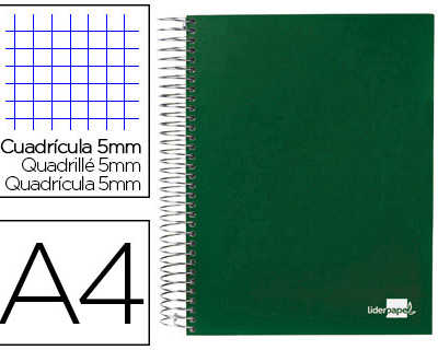 cahier-spirale-liderpapel-s-ri-e-paper-coat-a4-210x297mm-140f-80g-m2-quadrillage-5mm-coil-lock-coloris-vert