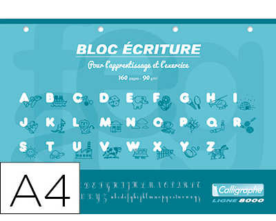 bloc-clairefontaine-criture-calligraphie-a4-l-italienne-90g-160-pages-dl-3mm-interlignes-verticales