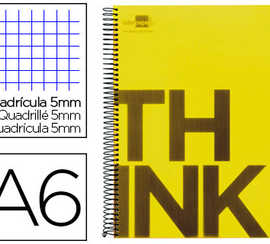 cahier-spirale-liderpapel-s-rie-think-a6-10-5x14-8cm-280-pages-80g-5x5mm-3-trous-coil-lock-bandes-4-couleurs-jaune