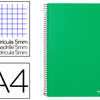 CAHIER SPIRALE LIDERPAPEL SÉRI E PAPER COAT A4 210X297MM 140F 80G/M2 QUADRILLAGE 5MM COIL-LOCK COLORIS VERT FROSTY