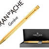 STYLO-BILLE CARAN D'ACHE ECRID OR CHEVRON CLIP FLEXIBLE BOUTON POUSSOIR DORÉ ÉCRITURE BLEUE ÉTUI STYLO-BILLE CARAN D'ACHE ECRID OR CHEVRON CLIP FLEXIBLE BOUTON POUSSOIR DORÉ ÉCRITURE BLEUE ÉTUI