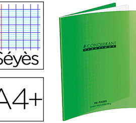 cahier-piqua-conquarant-classi-que-couverture-polypropylene-rigide-transparente-a4-24x32cm-96-pages-90g-sayes-vert