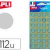 PASTILLE ADHASIVE APLI AGIPA D IAMETRE 15MM PERMANENTE COLORIS ARGENT POCHETTE 112 UNITAS PASTILLE ADHASIVE APLI AGIPA D IAMETRE 15MM PERMANENTE COLORIS ARGENT POCHETTE 112 UNITAS