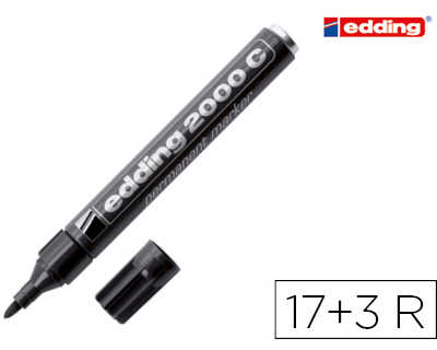 marqueur-edding-permanent-e200-0c-pointe-ogive-traca-1-5-3mm-corps-aluminium-coloris-noir-pack-17-unitas-3-gratuits