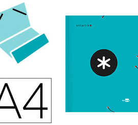 trieur-liderpapel-antartik-carton-rembord-12-compartiments-lastiques-coloris-turquoise