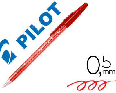 stylo-bille-pilot-bp-s-acritur-e-moyenne-0-5mm-encre-douce-pointe-indaformable-rechargeable-corps-translucide-rouge